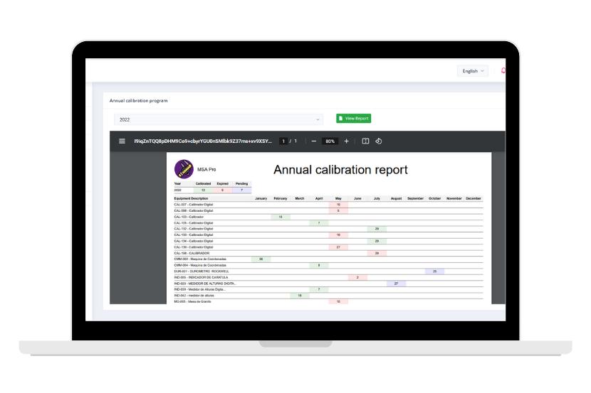 Software de gestión de instrumentos de medición | laptop